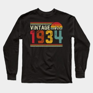 Vintage 1934 Birthday Gift Retro Style Long Sleeve T-Shirt